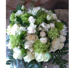 BOUQUET ROND BLANC ET VERT