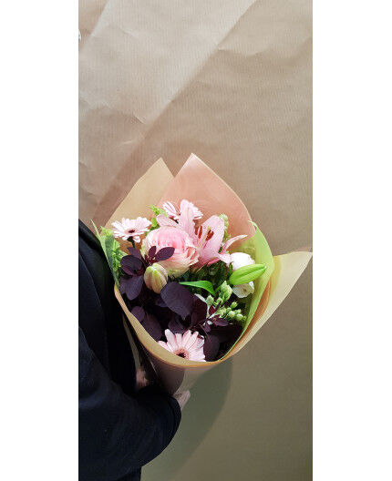 Bouquet de saison camaïeu rose
