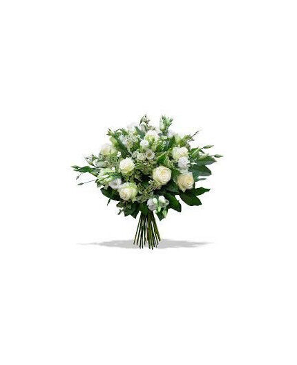 Bouquet champêtre blanc et vert