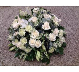 Coussin Rond Blanc et vert