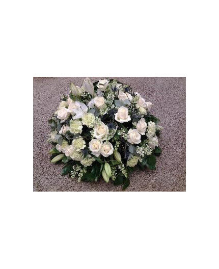 Coussin Rond Blanc et vert