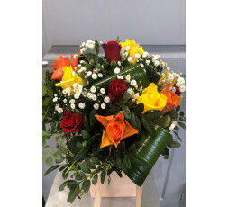 Sac de roses multicolores 