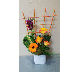 Composition en hauteur orange