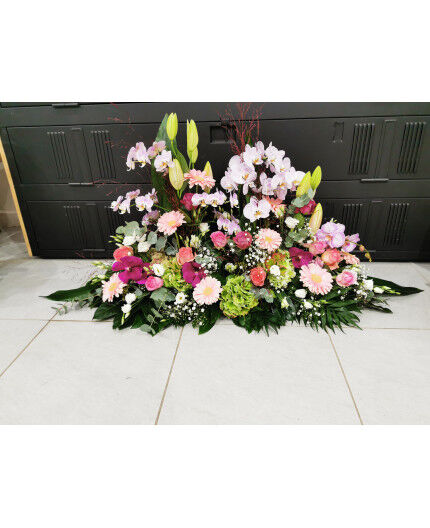 Devant de tombe camaieu de rose