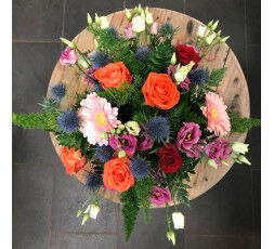 Bouquet rond Coloré - Rose Orange