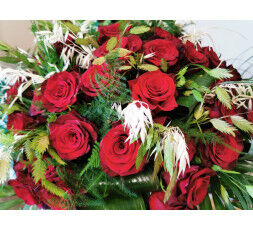 Le bouquet de roses rouge LOVE
