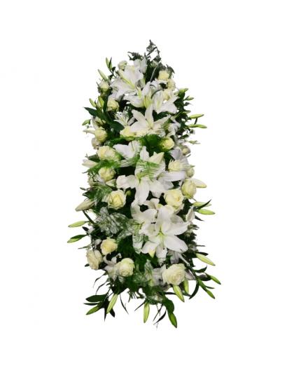 Coussin de fleurs blanc et vert