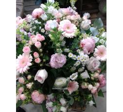 Coussin de deuil tons roses