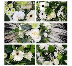 Bouquet du fleuriste Pureté et élégance blanc et vert