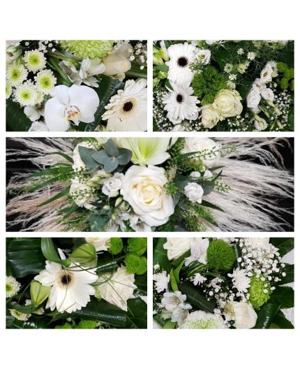 Bouquet du fleuriste Pureté et élégance blanc et vert