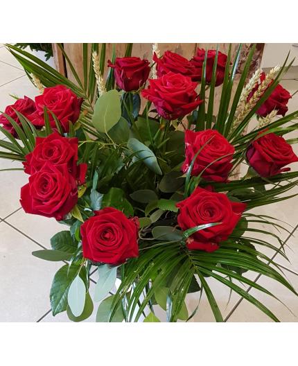 Déclaration d'amour Roses rouges longues tiges 