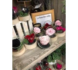 Roses éternelles socle bois